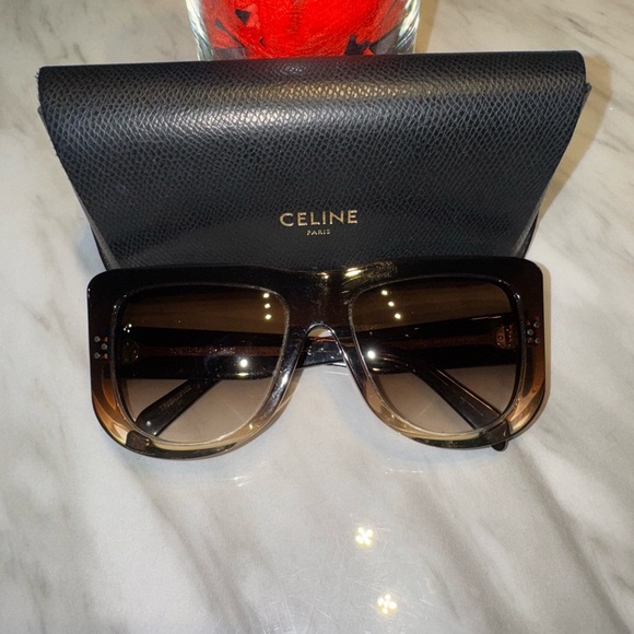 Celine Brown Oversized Sunglasses with Gradient Lenses - Picture 1 of 4